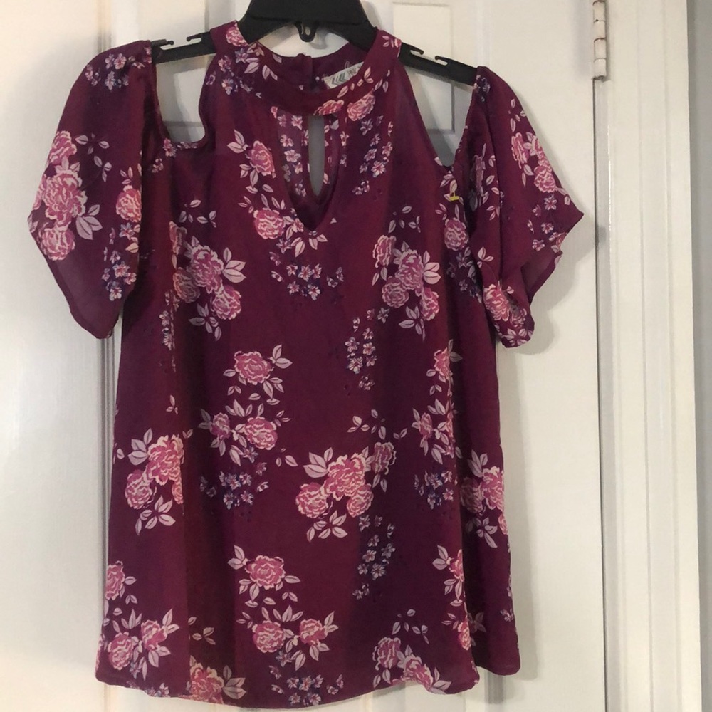 Pink Rose cold shoulder blouse